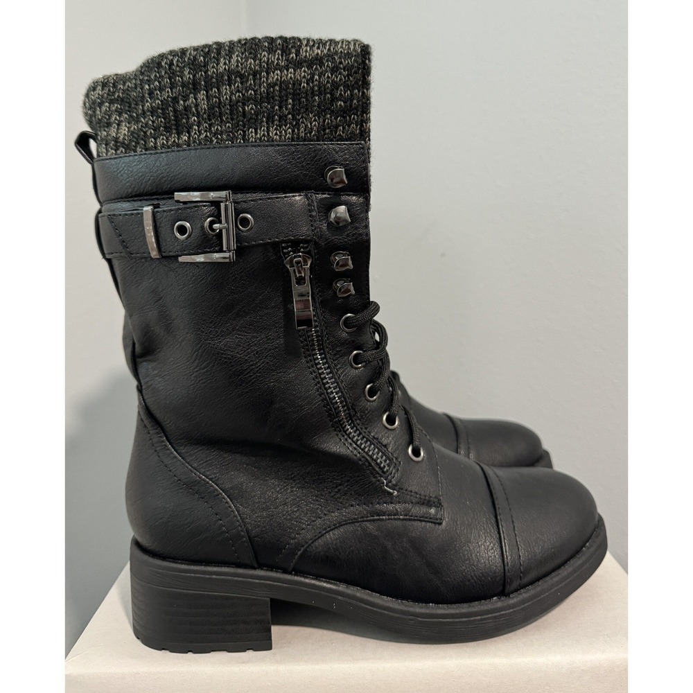 Dream Pairs Winter Lace Up Mid Calf Combat Riding Military Boots Womens 6.5 - Picture 3 of 9